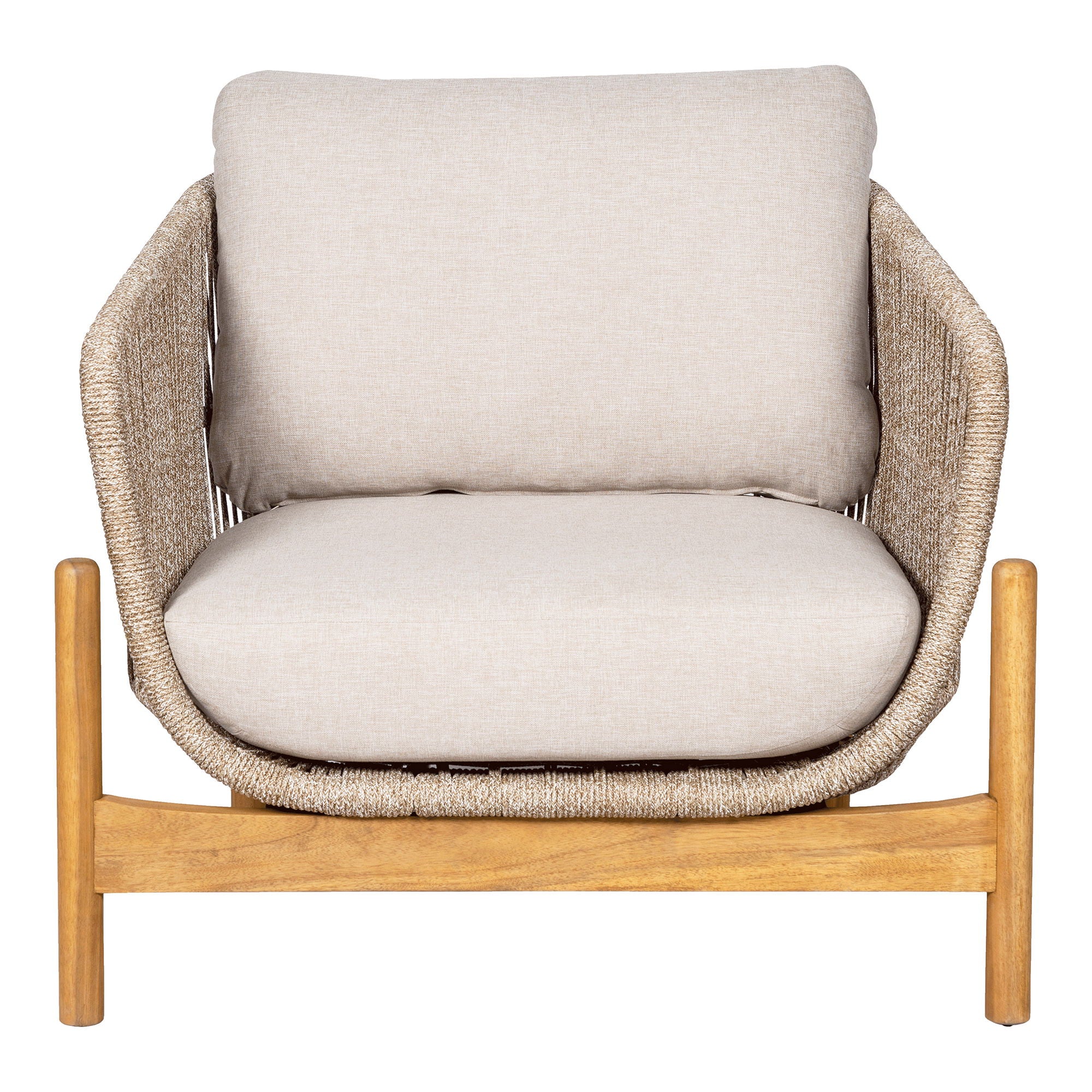 Terracina Lounge Chair - Lounge chair, acacia, beige, incl. cushion